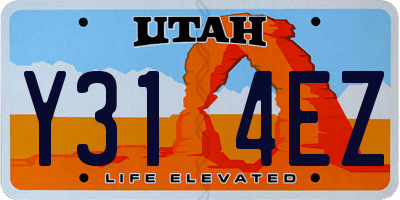 UT license plate Y314EZ