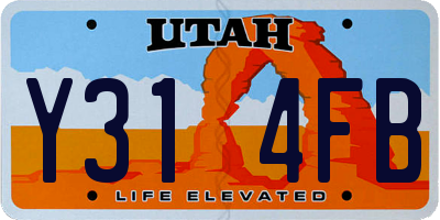 UT license plate Y314FB