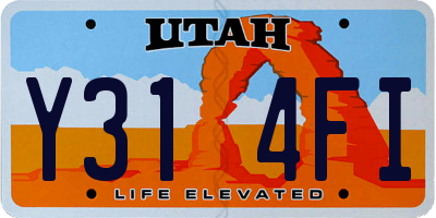 UT license plate Y314FI