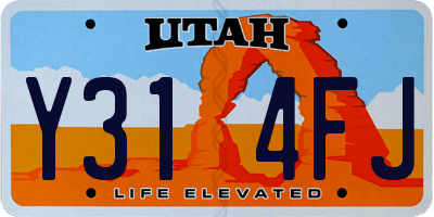 UT license plate Y314FJ
