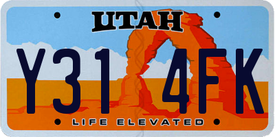 UT license plate Y314FK