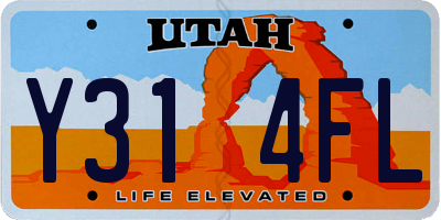 UT license plate Y314FL