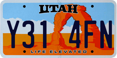 UT license plate Y314FN