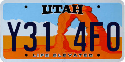 UT license plate Y314FO