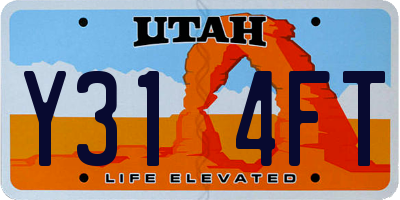 UT license plate Y314FT