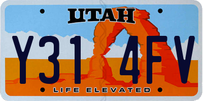 UT license plate Y314FV