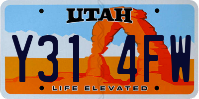 UT license plate Y314FW