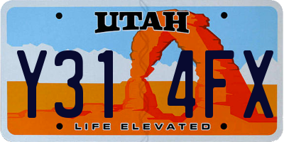 UT license plate Y314FX