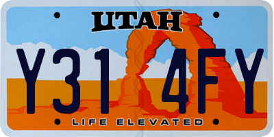 UT license plate Y314FY