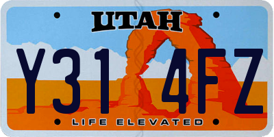 UT license plate Y314FZ