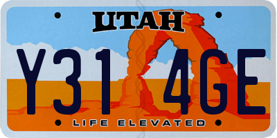 UT license plate Y314GE