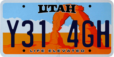 UT license plate Y314GH