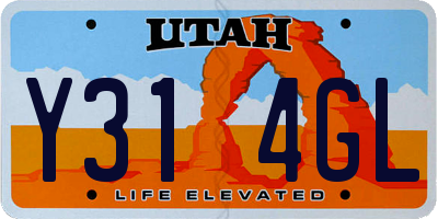 UT license plate Y314GL