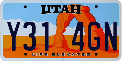 UT license plate Y314GN