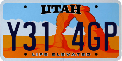 UT license plate Y314GP