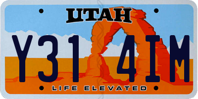 UT license plate Y314IM