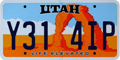 UT license plate Y314IP