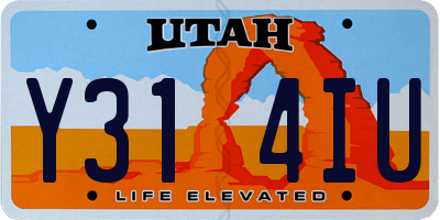 UT license plate Y314IU