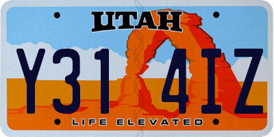 UT license plate Y314IZ