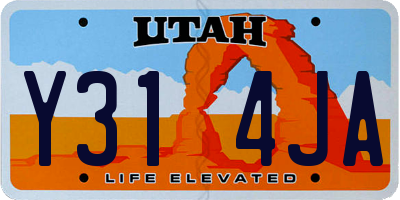 UT license plate Y314JA