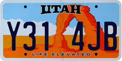 UT license plate Y314JB
