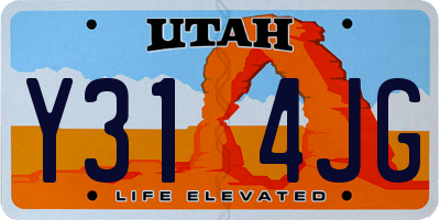 UT license plate Y314JG