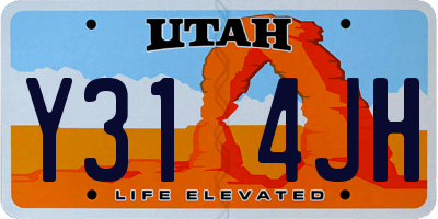UT license plate Y314JH