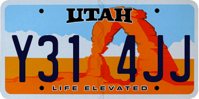 UT license plate Y314JJ