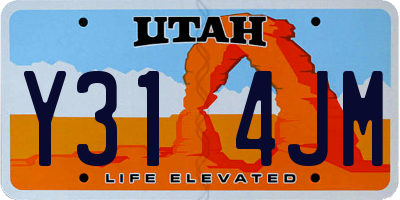 UT license plate Y314JM