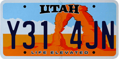 UT license plate Y314JN