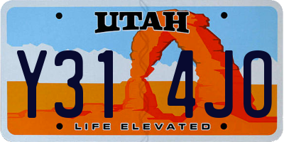 UT license plate Y314JO