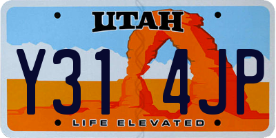 UT license plate Y314JP
