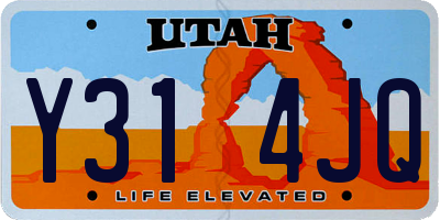 UT license plate Y314JQ