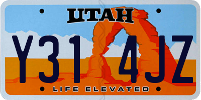 UT license plate Y314JZ