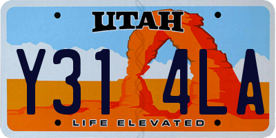 UT license plate Y314LA
