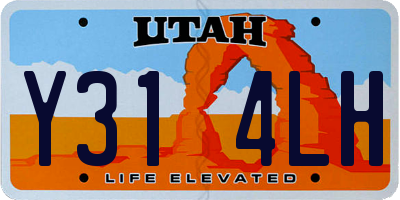 UT license plate Y314LH