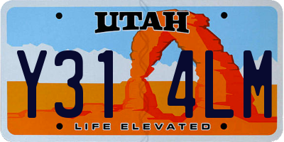 UT license plate Y314LM