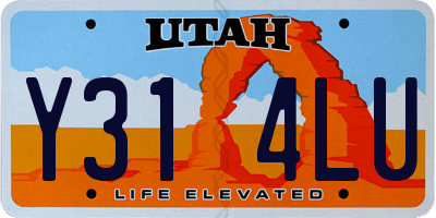 UT license plate Y314LU