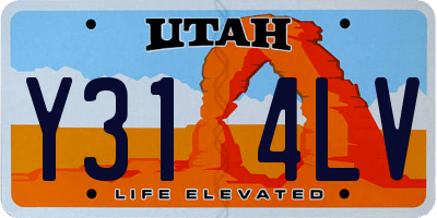 UT license plate Y314LV