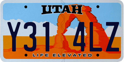 UT license plate Y314LZ
