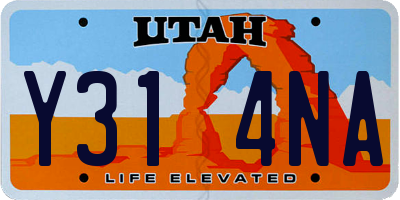 UT license plate Y314NA