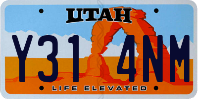 UT license plate Y314NM