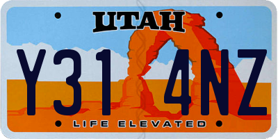 UT license plate Y314NZ