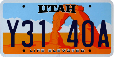 UT license plate Y314OA
