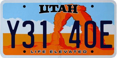 UT license plate Y314OE