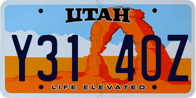 UT license plate Y314OZ