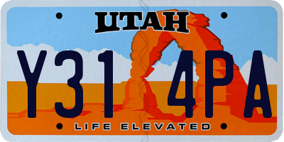UT license plate Y314PA