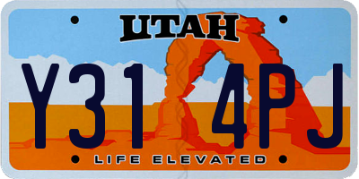 UT license plate Y314PJ