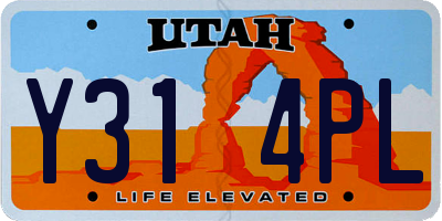 UT license plate Y314PL