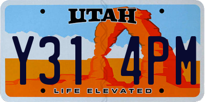 UT license plate Y314PM